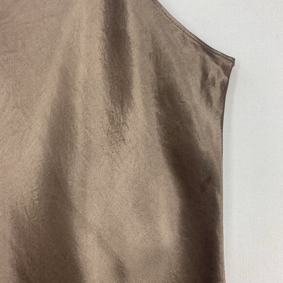 Vince Satin Camisole Taupe Cami Sleeveless Top Brown Size L - Picture 3 of 8